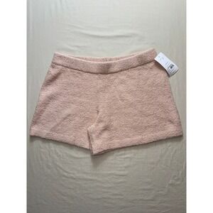 Isabel Maternity by Ingrid & Isabel Taupe Pink Fuzzy Knit Lounge Shorts L NWT
